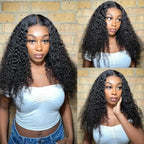 210 Density V Part Wig Human Hair Curly Upgrade U Part Wig Glueless V Shape Wig Brazilian Virgin Human Hair Wig Black Color