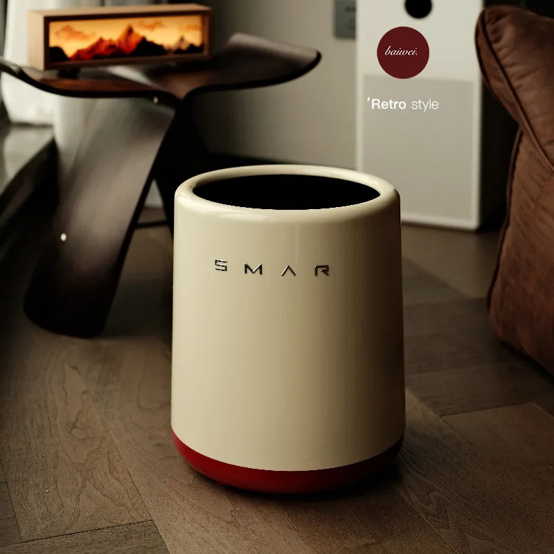 Large Capacity Garbage Bin Household Living Room Bedroom Double-layer Garbage Bin Light Luxury Style Paper Basket Storage Bin