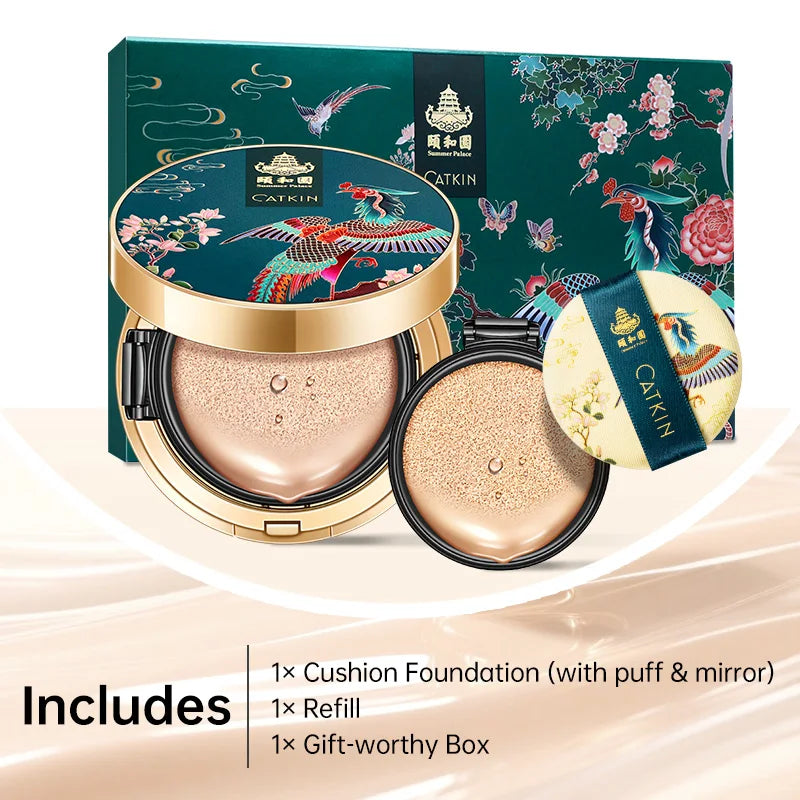 Catkin Phoenix Cushion Foundation Full Coverage, Sheer Satin Finish, Refill Included, Light Beige Lootquake LLC