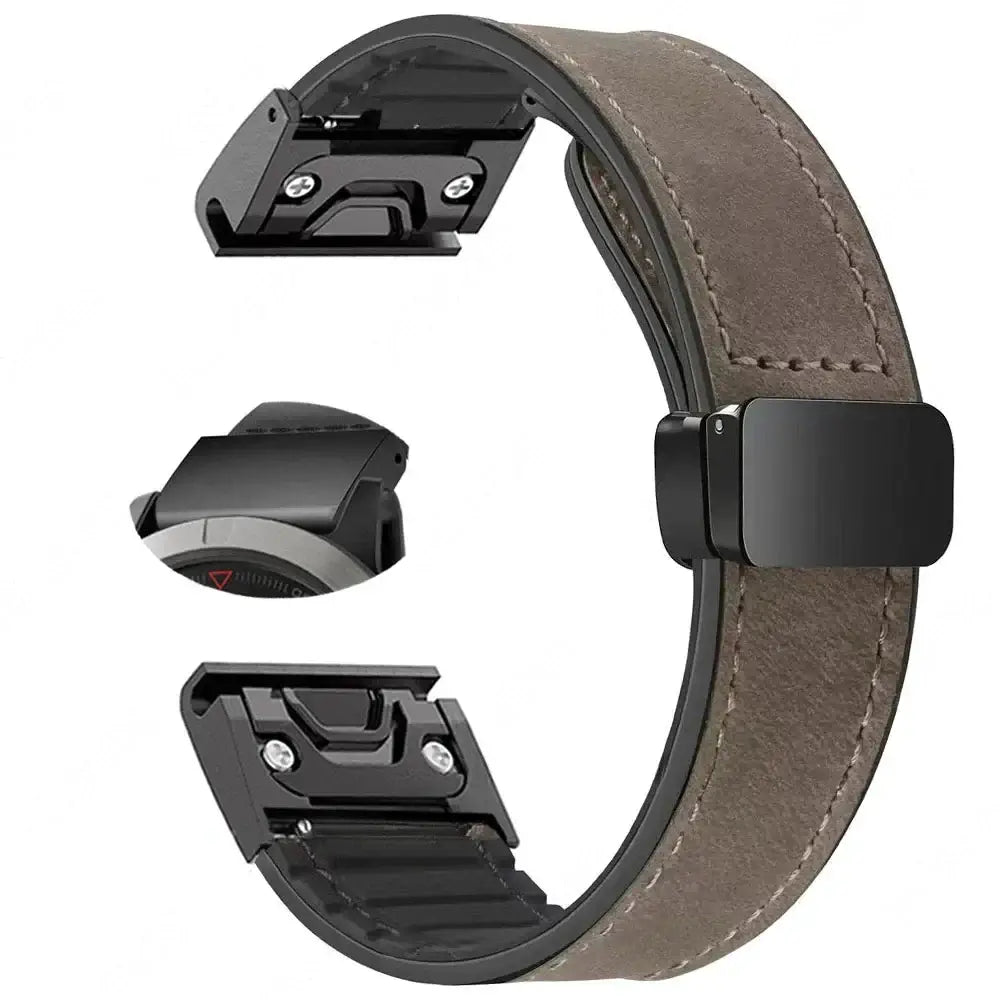 Garmin Soft Leather Band - Magnetic Buckle QuickFit Design - SJB-DIAMOND ELITES