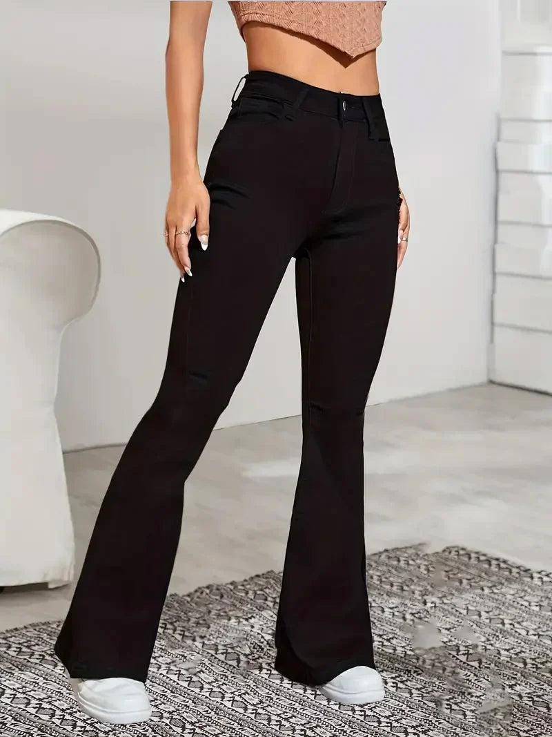 Women Flare Stretch Moustache Jeans Fashion Skinny Bell Bottom High Waist Gray Denim Pants Lady Classic Y2K Punk Long Trousers Lootquake LLC