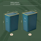 15/10L Bathroom Kitchen Trash Can with Lid Press-type Waste Bins Living Room Toilet Nordic Rectangular Garbage Bin Wastebaskets Lootquake LLC