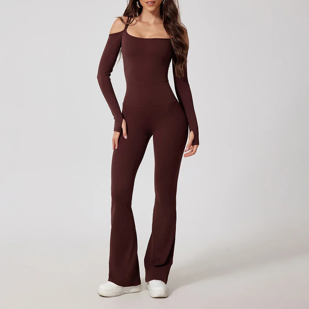 Yoga Jumpsuit Women's Sports Overalls Flared Trousers THRIXINE