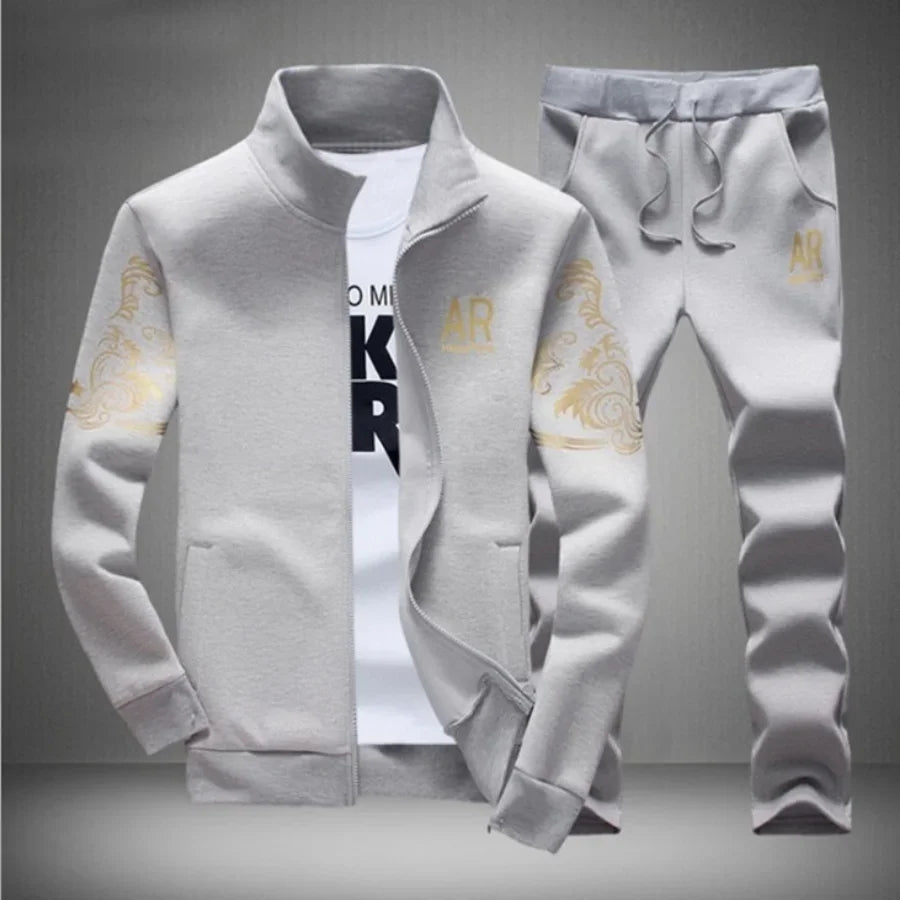 5XL 6XL Men's Plus Size Autumn Tracksuit Set THRIXINE