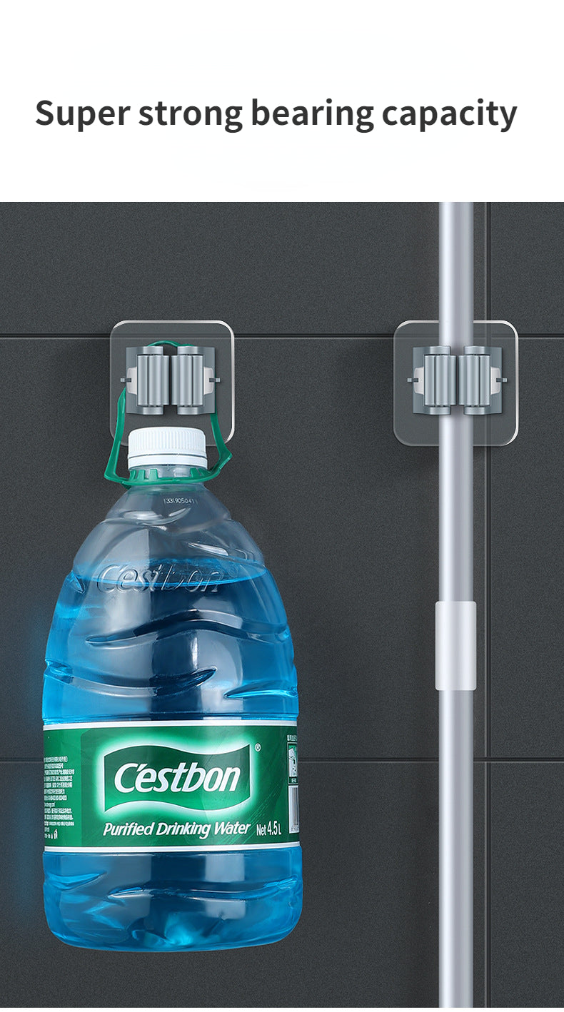 2/4PCS Home Storage Rack Bathroom Suction Hanging Pipe Traceless Hooks Wall Mounted Mop Organizer Holder Waterproof Broom Hanger Lootquake LLC