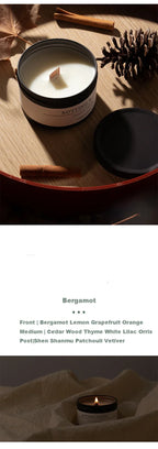 Black Tin Can Scented Aromatic Candles Wooden Wick Candle Jars with Lid Classic Home Decorative Candles Dried Flower Lootquake LLC
