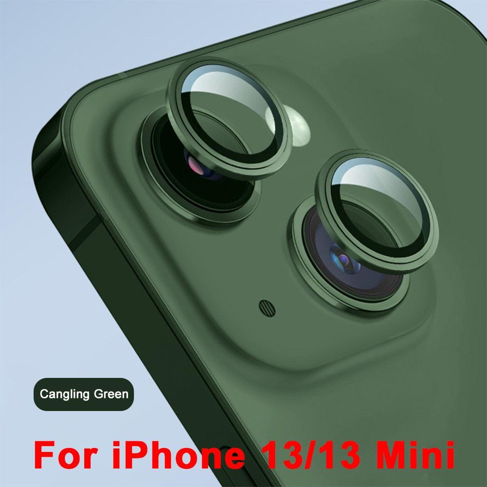 3D  Protective Glass Camera Protector Cover For iPhone 13 Pro Max i Phone 13Pro 13 Mini Rear Lens Metal Ring Protect Camera Lens Case Individual Metal Scratch Resistant HD Clear Case Tempered Glass Camera Case Stevvex