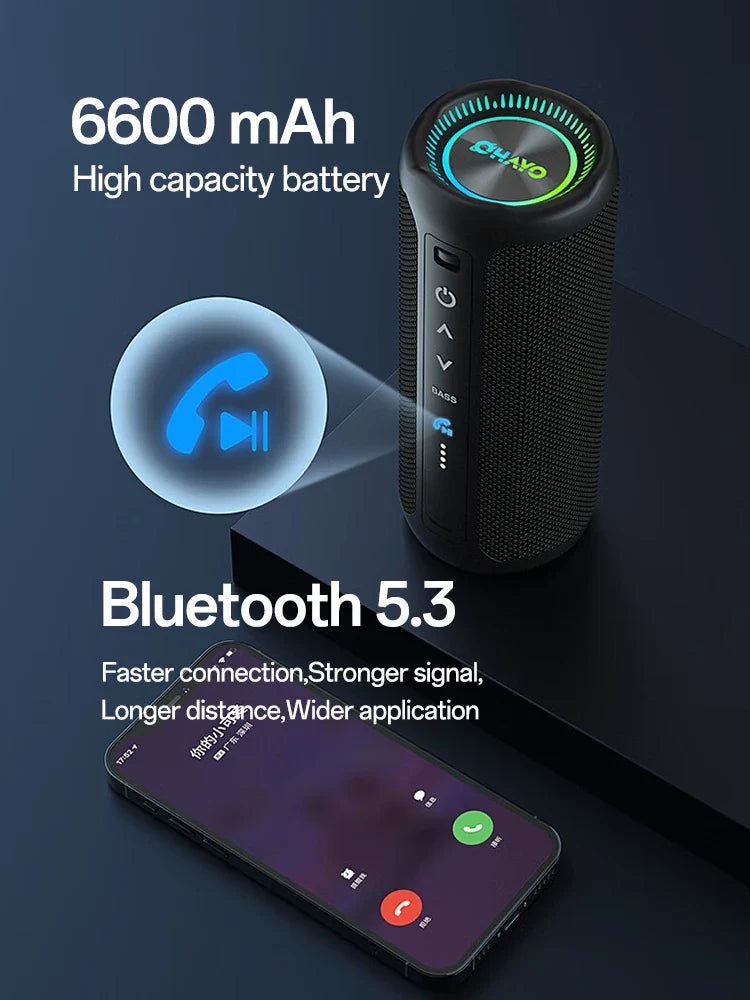 Ohayo Portable Waterproof Bluetooth Speaker 35W Drivers with Powerful 360-Degree Sound and Thundering Bass,TWS,IPX7 Waterproof Lootquake LLC