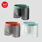 MiiOW 3Pcs Summer Ice Silk Men Panties Breathable Mesh Mens Underpants Antibacterial Man Boxershorts Cool Seamless Men Underwear