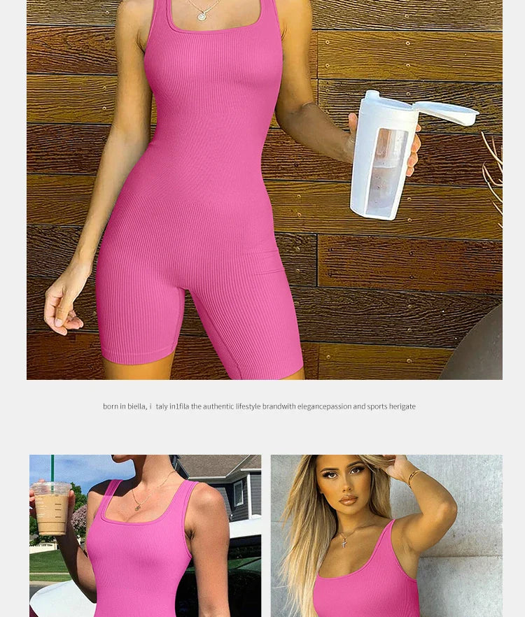 Seamless One-Piece Short Yoga Sportswear THRIXINE
