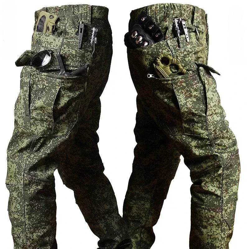 Camo Winter Tactical Sets Men Shark Skin Soft Shell Hooded Jacket+Multi-pocket Straight Cargo Pant 2Pcs Suits Waterproof Set Lootquake LLC