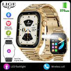 LIGE FlashSmart: 2 HD, AI, Sports & Health Tracker THRIXINE
