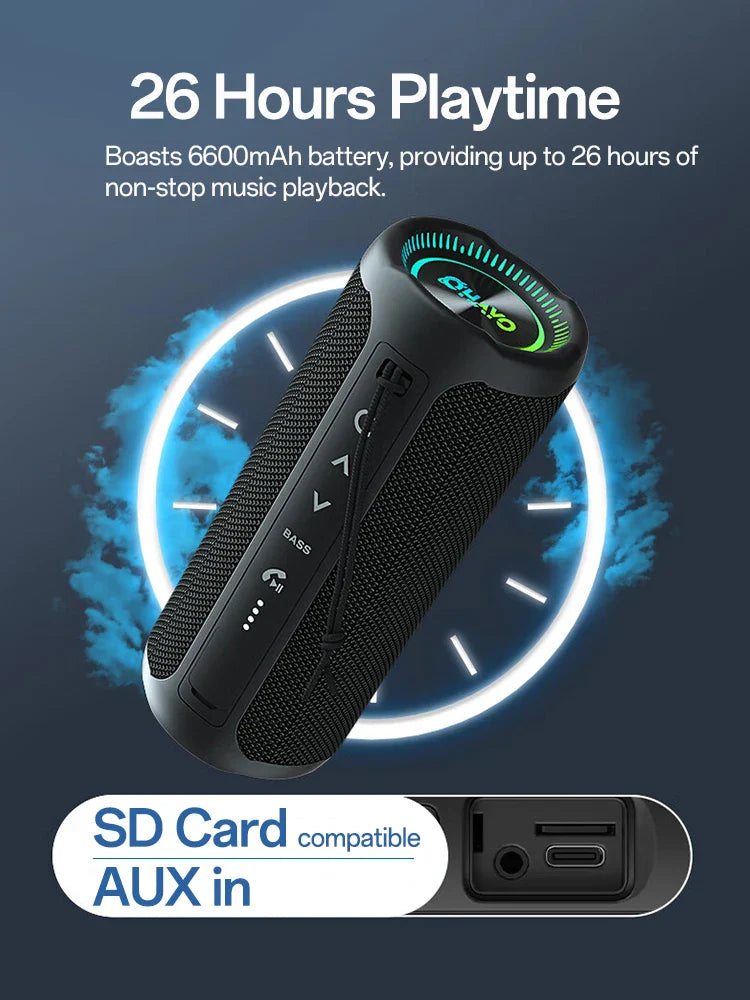 Ohayo Portable Waterproof Bluetooth Speaker 35W Drivers with Powerful 360-Degree Sound and Thundering Bass,TWS,IPX7 Waterproof Lootquake LLC