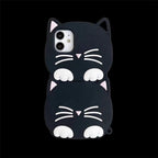 3D Cartoon Cute Cat Ear Phone Case For Iphone 12 13 11 Pro Max X Xr Xs Max 7 8 6 6s Plus Se 2020 Lucky Cat Cartoon Silicone Cat Phone Case Stevvex