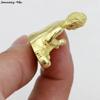 1PC Buddha Statues Copper Sculpture Fengshui Figurine Home Decor Resin Sitting  Miniature 2.8x2.4cm Lootquake LLC
