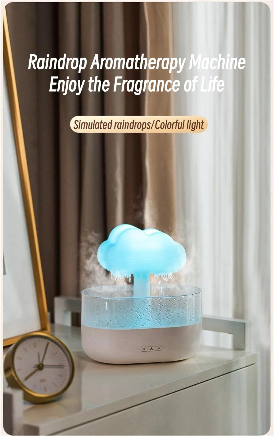 Mi Mushroom Air Humidifier Wireless Fragrance Diffuser Bedroom Essential Oils Diffuser Rain Cloud Night Light Home Appliance Lootquake LLC