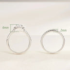 Newshe 2 Pieces Tear Drop Shape Engagement Ring Wedding Band for Women 925 Silver Bridal Jewelry High Grade Cubic Zircons