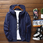 New Men's Fashionable Sunscreen Breathable Quick Drying Zipper Windbreaker Sportswear for Daily Outdoor Leisure