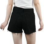 3pcs Women's High Waist Denim Shorts 2025 Summer Black Blue White Hot Pants Ripped Jeans Shorts Woman Short Trousers Streetwear