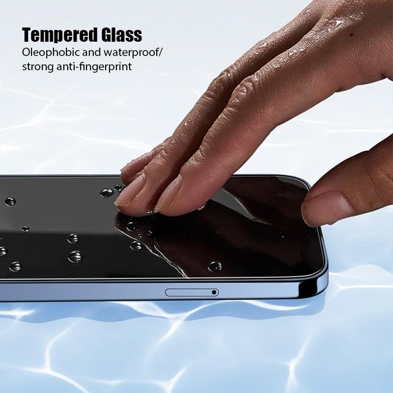 4PCS Tempered Glass for iPhone 11 12 13 14 Pro XR X XS Max Screen Protector on for iPhone 12 Pro Max Mini 7 8 6 6S Plus SE Glass Tempered Glass Easy Frame Installation HD Ultra-Thin Screen Protector Stevvex