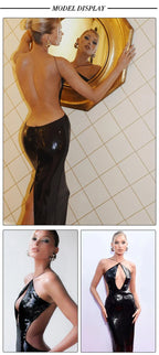 VC Women'S Luxury Party Dress Sexy Backless Black Sequins Long Dress For Special Events Female Clothing