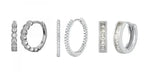 925 Sterling Silver Ear Needle Fashion Hoop Earrings White Crystal Luxury Women's Silver Earrings Wedding Women's Jewelry Gift
