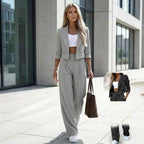 Women’s 2-Pc Blazer & Wide Leg Pants Suit