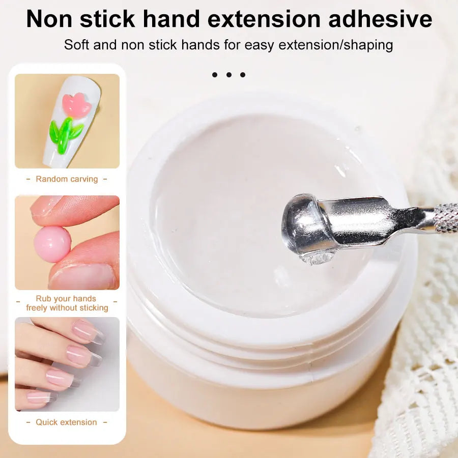 LIMEGIRL 15g Solid Nail Extension Gel Non Stick Hand Phototherapy UV Gel Quick Building Gel Nails Tips Nail Art Prolong Nail Gel Lootquake LLC