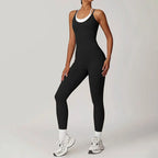 Sporty Jumpsuits Black Women Backless Fashion O-Neck - SJB-DIAMOND ELITES