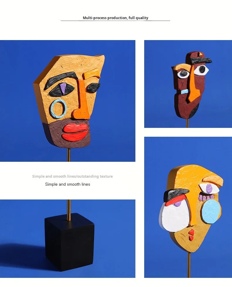 Sculptures Abstract Statue Ornaments Home Decor Modern Figurines For Interior Face Art Nordic Living Room Desktop Crafts Gift