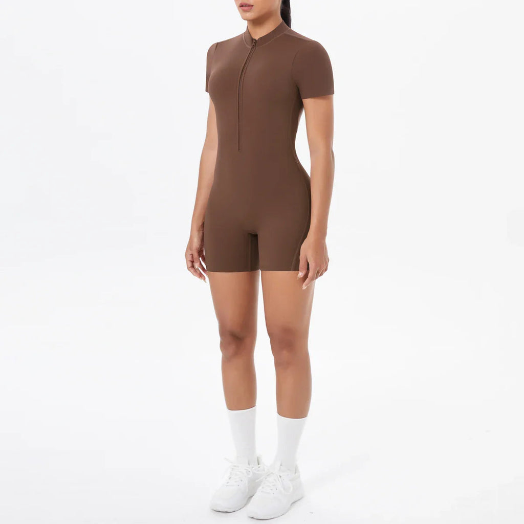 FlexiFit Backless Zip Jumpsuit - Women's Yoga Wear THRIXINE