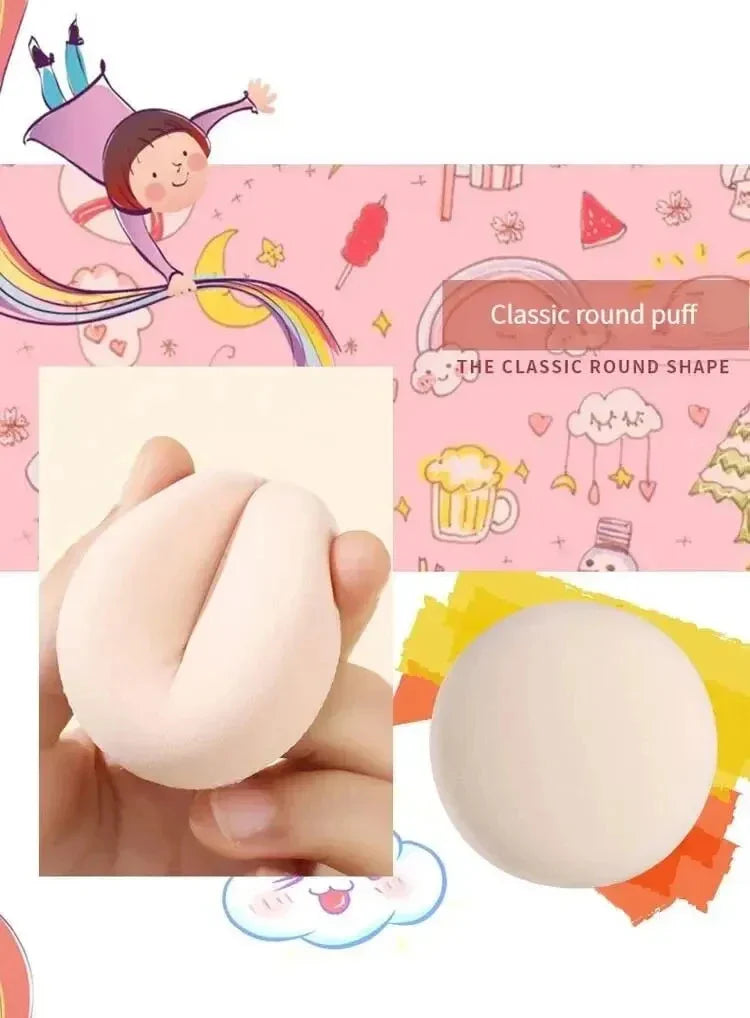 Dry Wet Usable Makeup Cosmetic Puff Sponge Cushion Puff for Foundation Powder Soft and Cute Lootquake LLC