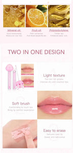 2 In 1 Cute Lollipop Lip Gloss Moisturizing Lip Plumper Lip Balm Lipstick Mineral Oil Lip Nutritious Lips Care Makeup Cosmetics Lootquake LLC
