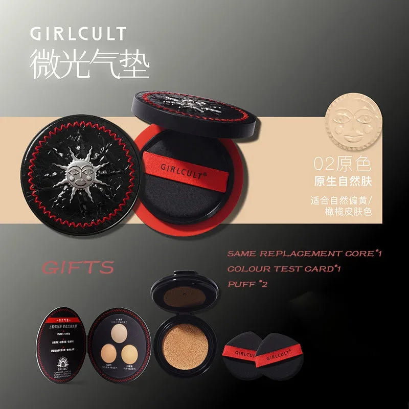 Girlcult Cushion Foundation All Skin Colors Brightening Contouring Foundation Cream Flawless Waterproof Sunproof Lasting Makeups