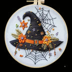 Halloween-themed pattern hand-embroidery DIY set material package, the set includes needles, threads, embroidery strips, and an Lootquake LLC