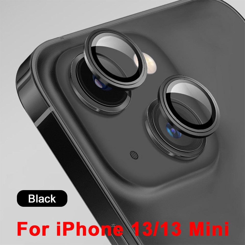 3D  Protective Glass Camera Protector Cover For iPhone 13 Pro Max i Phone 13Pro 13 Mini Rear Lens Metal Ring Protect Camera Lens Case Individual Metal Scratch Resistant HD Clear Case Tempered Glass Camera Case Stevvex