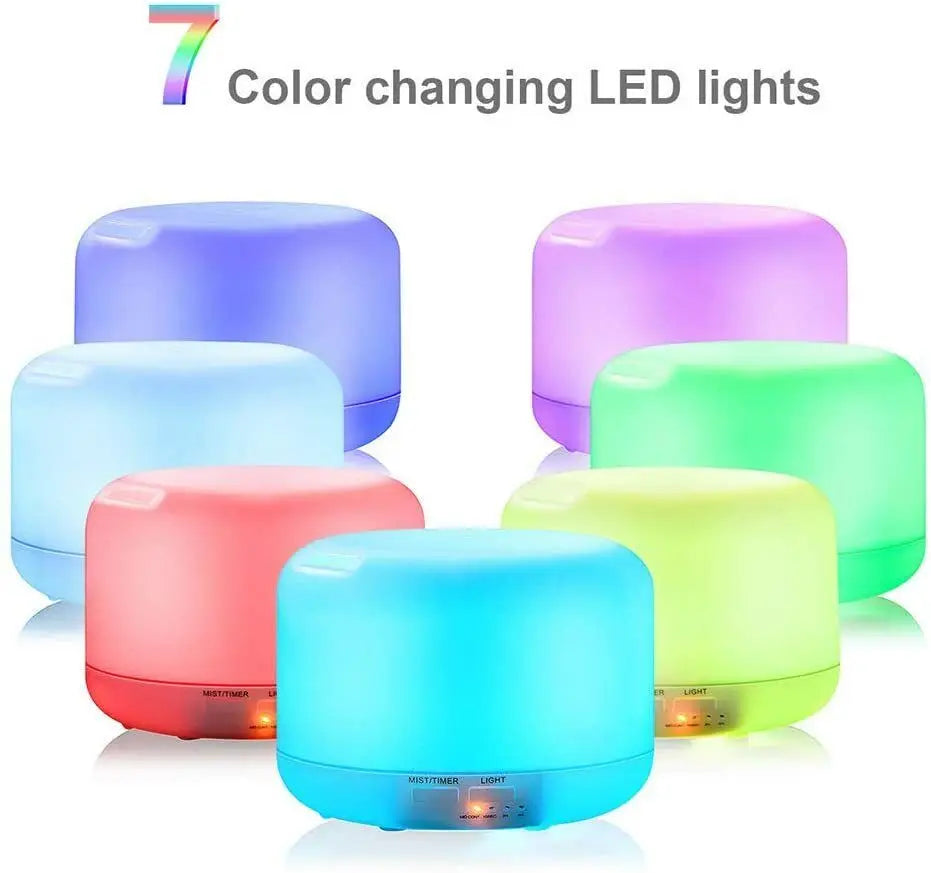 Aroma Diffuser, 300ml Aromatherapy Oil Diffuser with 7-Color Light, Timer-Adjustable Fog Mode Setting 300ML humidifier Lootquake LLC