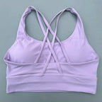 Solid Color Women Cross  Fitness sport Bra soft high strength Tight Top Comprehensive Training Gym Yoga Underwear With Chest Pad