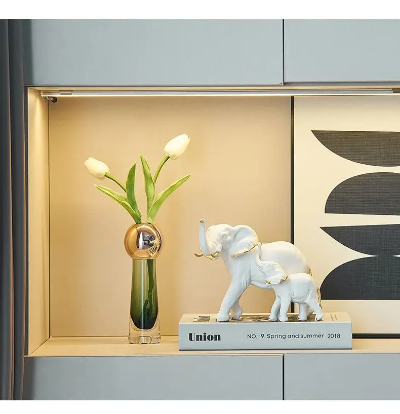 1pairs Creative Modern Decor Animal Resin Elephant Statues & Figurines Sculpture Living Room Table Ornaments Crafts Lootquake LLC