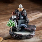 Incense Burner Mountains River Waterfall Fragrance Fireplace Backflow Aroma Smoke Zen Censer Holder Decoration for Home Lootquake LLC