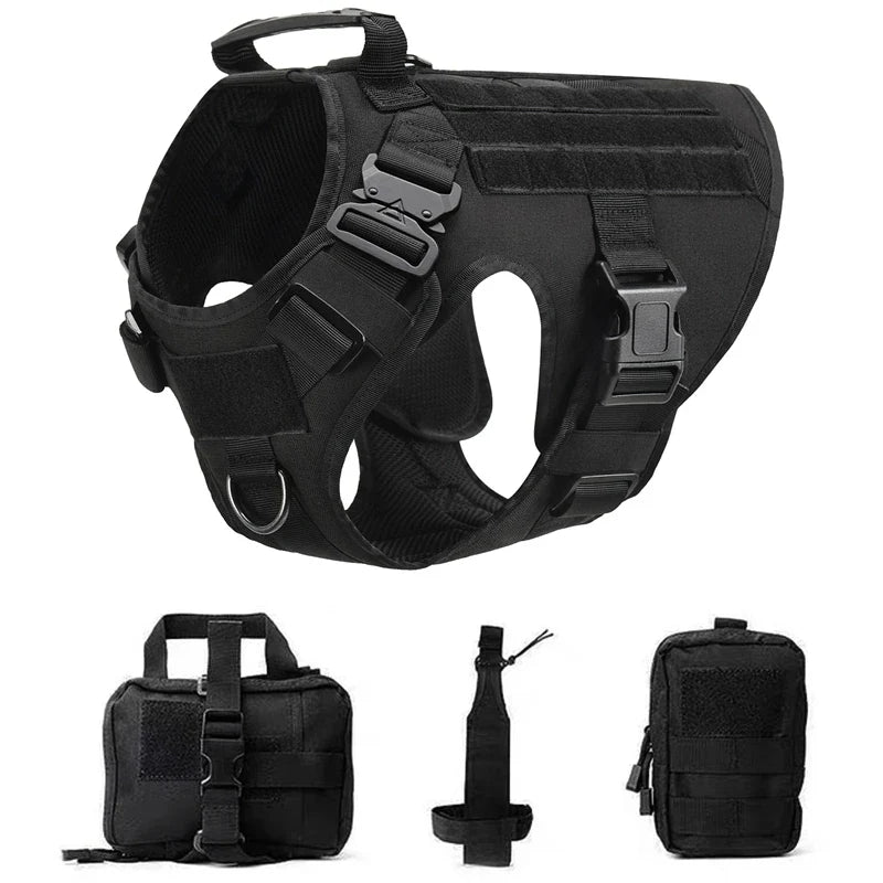 Tactical Military Vest Pet German Shepherd Golden Retriever Tactical  Training Dog Harness and Leash Set For All Breeds Dogs Pi-Mart
