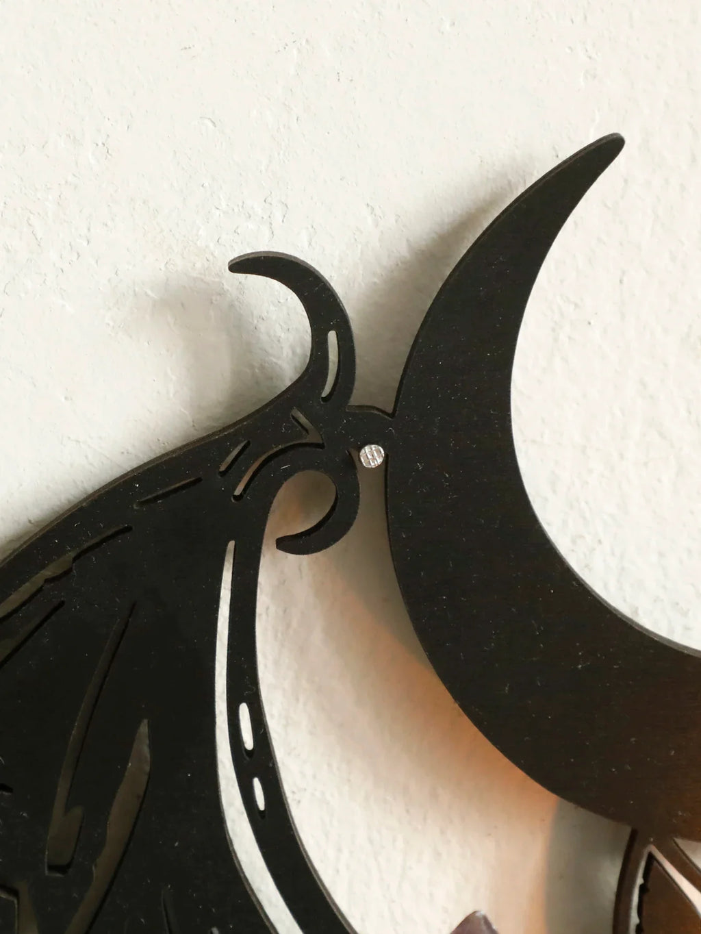 Black Halloween Wooden Wall Shelf Gothic Bat Moon Hollow Pattern Floating Shelf Crystal Holder Goth Home Decor Witch Room Decor