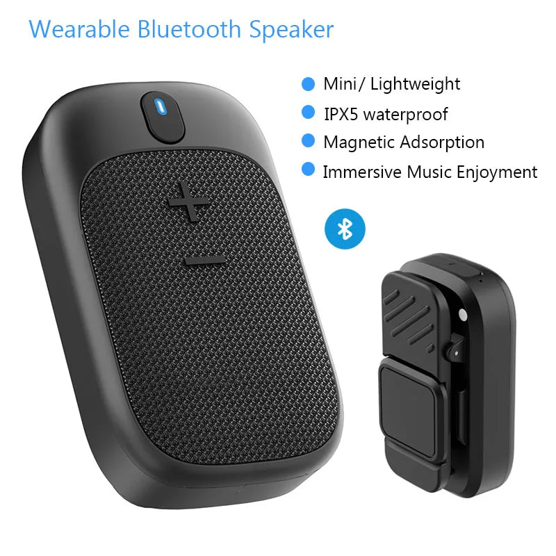 Wearable Bluetooth Speaker Outdoor Speaker Portable Bluetooth Call Speaker with Magnetic Bracket  for Biking, Hiking, Running Lootquake LLC