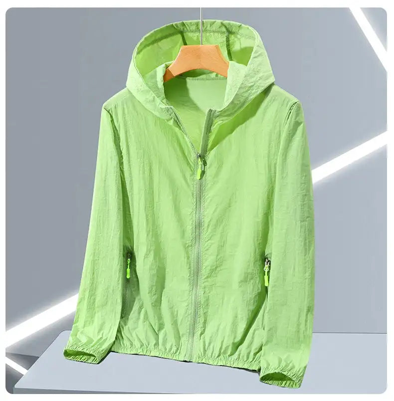 2023 Summer Men's Windbreaker Big Size Sun Protection Clothing Korean Style Ultra-thin Streetwear Zipper Hooded Jackets Man