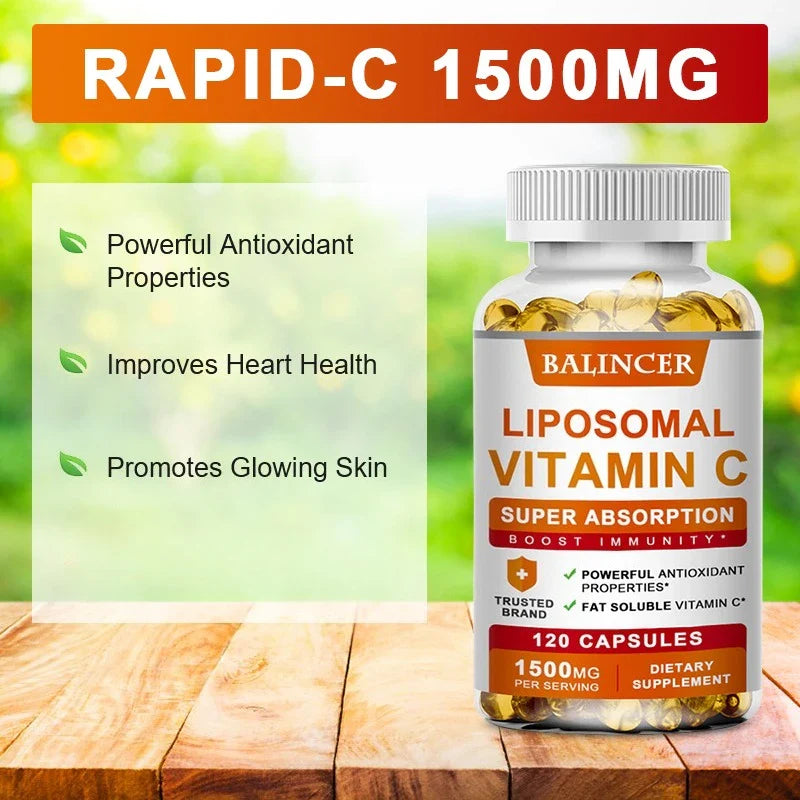 Liposomal Vitamin C Supplement - Easily Absorbed, Fat-Soluble Vitamin C, Antioxidant, Support Immune System, Promote Skin Health Lootquake LLC
