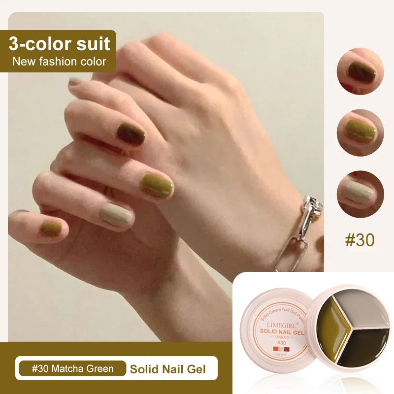 LIMEGIRL Solid Nail Art Gel Polish 15g 3 Colors Cream Soft Gel Polish for Nail Art Beginner DIY Design  Home/Salon Manicure Gift Lootquake LLC