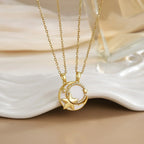 LATS New Stainless Steel Magnetic Sun Moon Couple Necklace Fashion Chain for Men and Women Good Friend Gifts Trend Jewelry