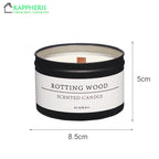 Black Tin Can Scented Aromatic Candles Wooden Wick Candle Jars with Lid Classic Home Decorative Candles Dried Flower Lootquake LLC