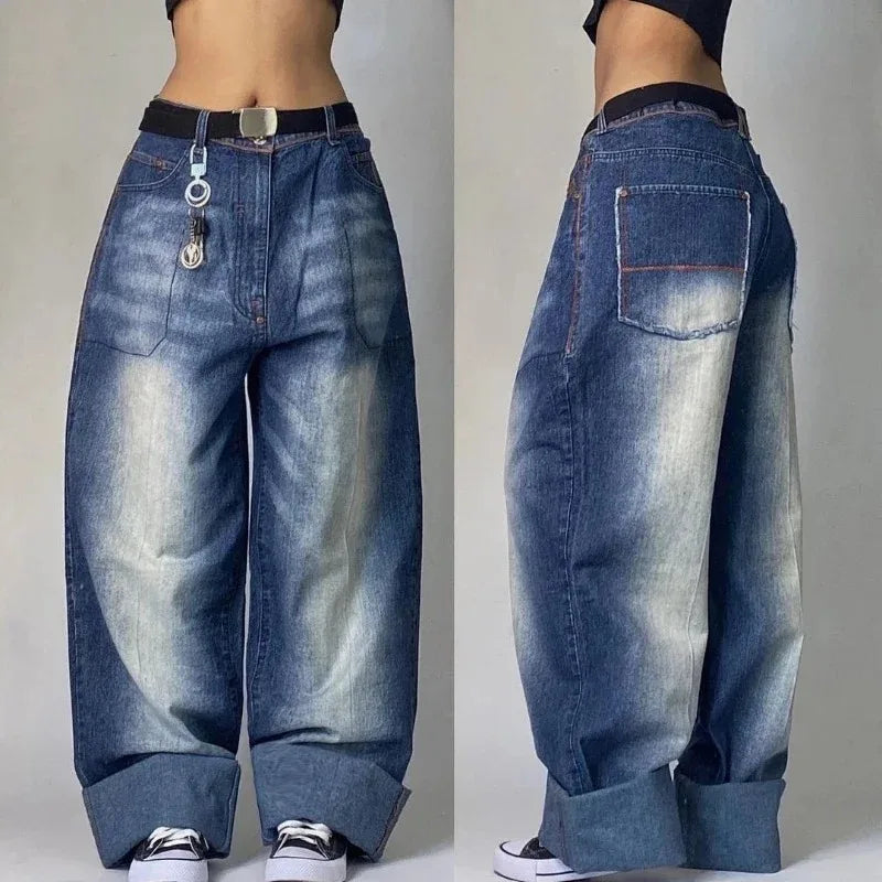 Streetwear Fashion New Multi-pocket Washed Baggy Jeans Men And Women Y2K Hip-hop Harajuku Casual Gothic High Waist Wide Trouser Lootquake LLC