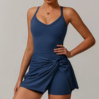 EcoSport Femme: V-Neck Tennis Dress w/ Bra & Shorts THRIXINE